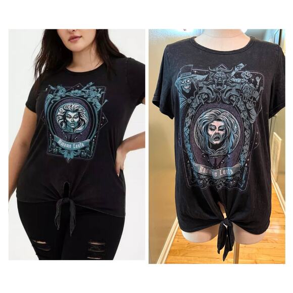torrid Tops - Torrid 3 (3X) Disney Haunted Mansion Madame Leota Tie Front Punk Gothic T Shirt
